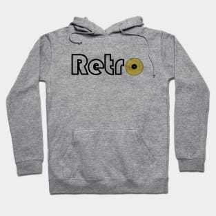 Black Retro Text Gold Vinyl Record Hoodie